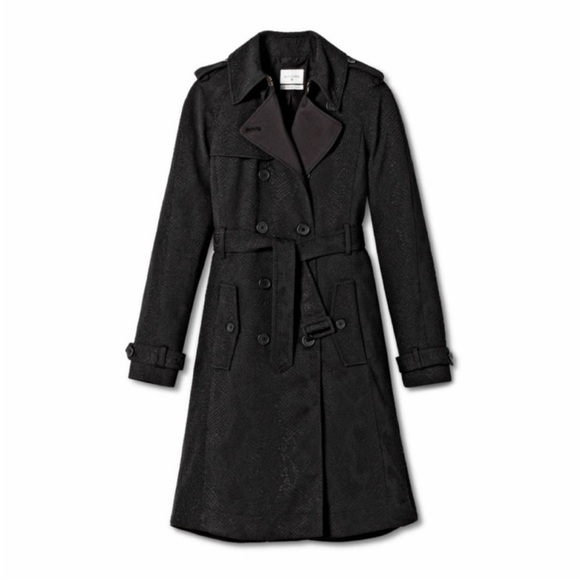 Altuzarra x Target • Black Snakeskin Pattern Trench Coat - Picture 1 of 10